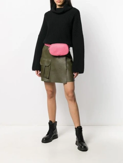 Shop Bottega Veneta Intrecciato Weave Belt Bag In Pink