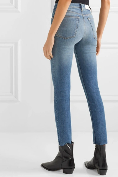 Shop Re/done Originals High-rise Ankle Crop Skinny Jeans In Mid Denim