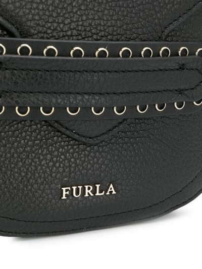 Shop Furla Pebbled Logo Cross-body Bag In Onyx