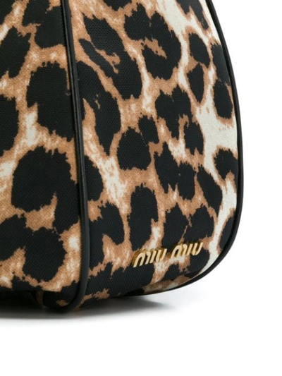 Shop Miu Miu Leopard Print Bucket Bag In Neutrals