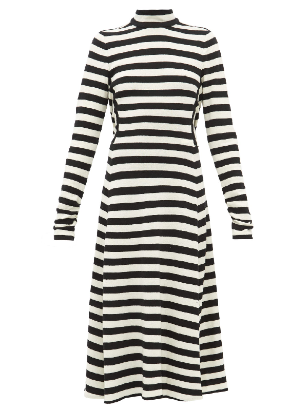 black and white striped dress long sleeve