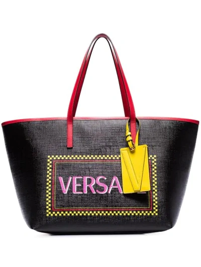 Shop Versace 90s Vintage Logo Tote - Black