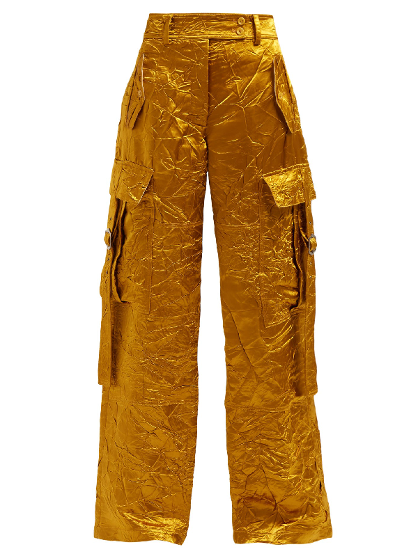 gold cargo pants