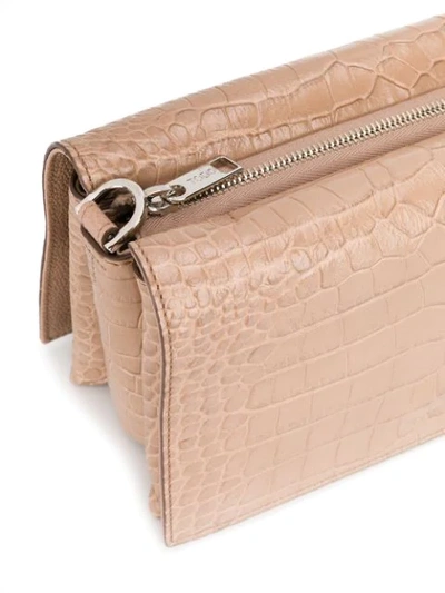 Shop Tod's Crocodile Effect Crossbody Bag In Neutrals