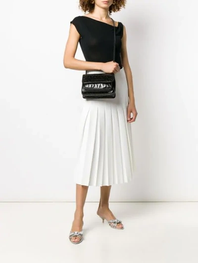 Shop Miu Miu Small Chain-strap Stitched Shoulder Bag In F0002 Nero