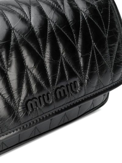 Shop Miu Miu Small Chain-strap Stitched Shoulder Bag In F0002 Nero