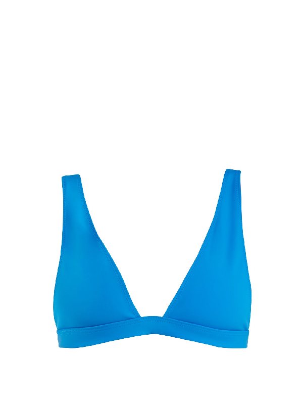 light blue triangle bikini top