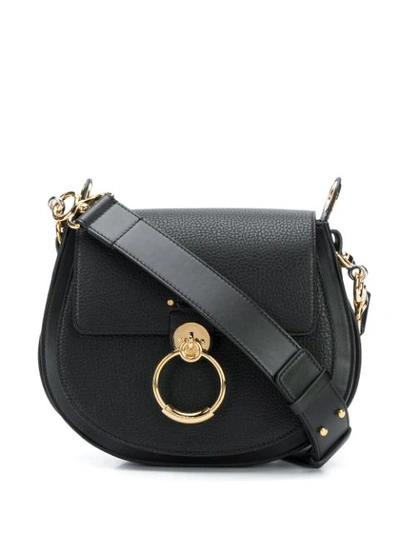 Shop Chloé Tess Shoulder Bag In Black
