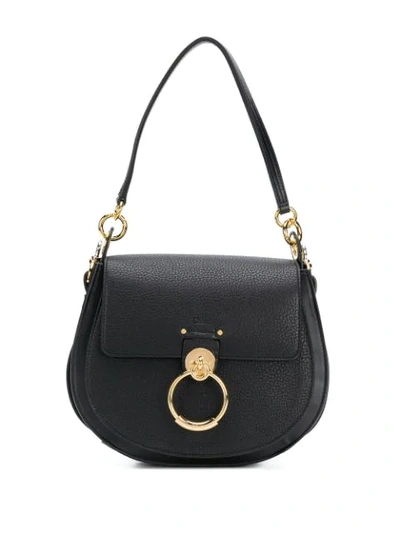Shop Chloé Tess Shoulder Bag In Black
