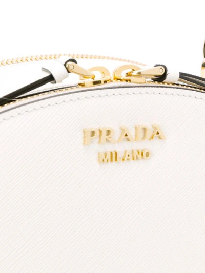 Shop Prada Odette Logo Plaque Shoulder Bag In F0009 Bianco