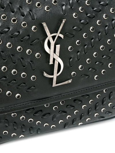 Shop Saint Laurent Niki Woven Shoulder Bag In Black