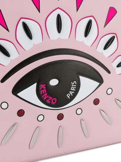 Shop Kenzo Embossed Eye Logo Clutch In Pink