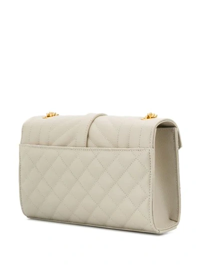 Shop Saint Laurent Small Envelope Monogram Crossbody Bag In Neutrals