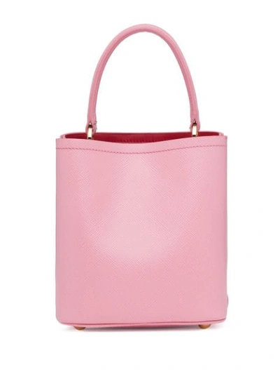 Shop Prada Small Panier Bag In F0my4 Petal Pink+fiery Red