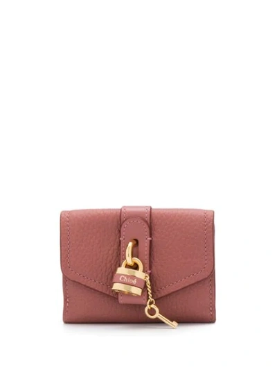 Shop Chloé Small Aby Tri-fold Wallet In Pink