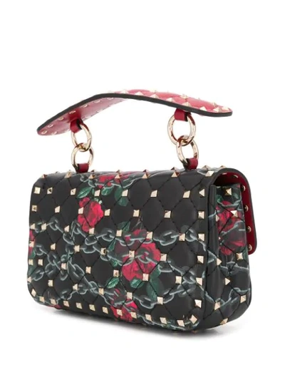 Shop Valentino Garavani Rose And Chain Print Bag In Black