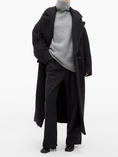 Raey Double-breasted Wool-blend Blanket Coat In Black | ModeSens