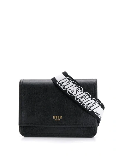 Shop Msgm Mini Logo Crossbody Bag In Black
