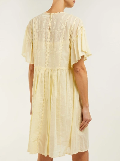 Isabel Marant Étoile Annaelle Embroidered Cotton Mini Dress In Yellow |  ModeSens
