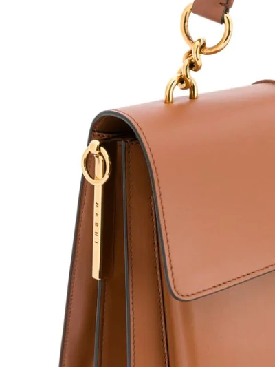 Shop Marni Attaché Tote Bag In Brown