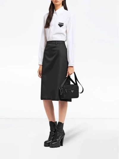 Shop Prada Zipped Cross-body Bag - Black