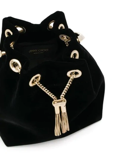 Jimmy Choo Round Handle Shoulder Bag Tassel In Black