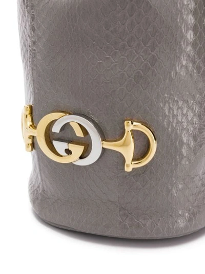 Shop Gucci Zumi Mini Bucket Bag In Grey