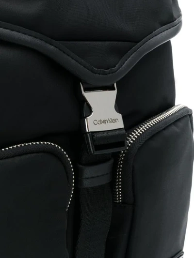 Shop Calvin Klein Leather Trim Backpack In Black