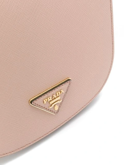 Shop Prada Small Logo Plaque Backpack In Neutrals