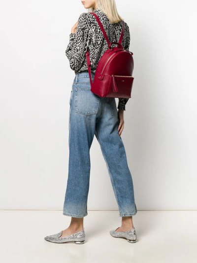 Shop Furla Double Zip Backpack In Red