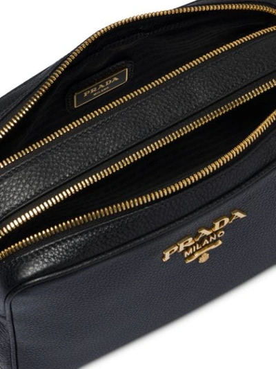 Shop Prada Double-zip Shoulder Bag In Black