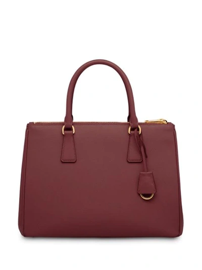 Shop Prada Large Galleria Leather Tote Bag In Red