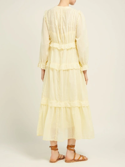Isabel Marant Étoile Aboni Embroidered Cotton-voile Maxi Dress In Yellow |  ModeSens