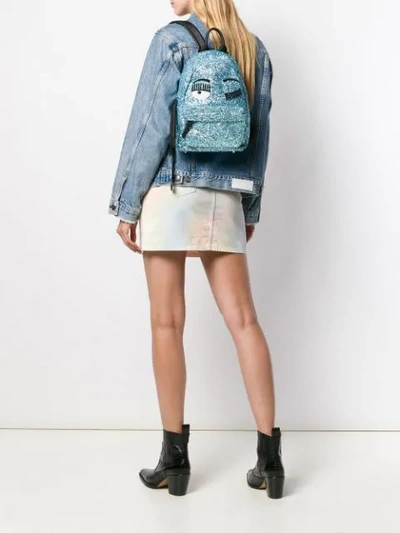 Shop Chiara Ferragni Glitter Backpack - Blue