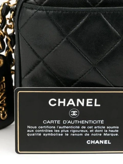 Shop Chanel 1995's Turn-lock Charm Chain Bag In Black