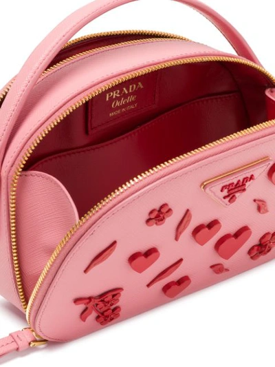 Shop Prada Odette Shoulder Bag In F0my4 Petal Pink+fiery Red