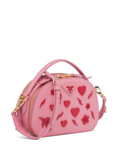 Shop Prada Odette Shoulder Bag In F0my4 Petal Pink+fiery Red