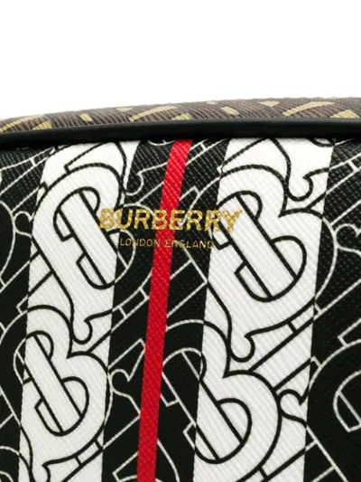 Shop Burberry Monogram Stripe Shoulder Bag In Brown
