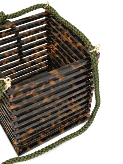 Shop Montunas Vanda Cage Box Bag In Brown