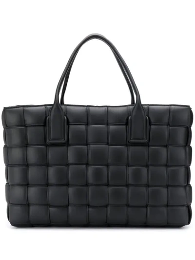 Shop Bottega Veneta Large Padded Intrecciato Tote Bag In Black