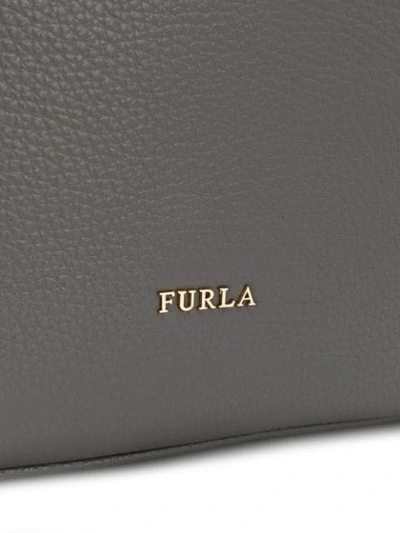 Shop Furla Cometa Large Shoulder Bag In Grey