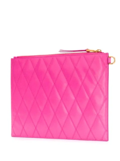 Shop Givenchy Medium Diamond Quilted Clutch In Sorbet Pink