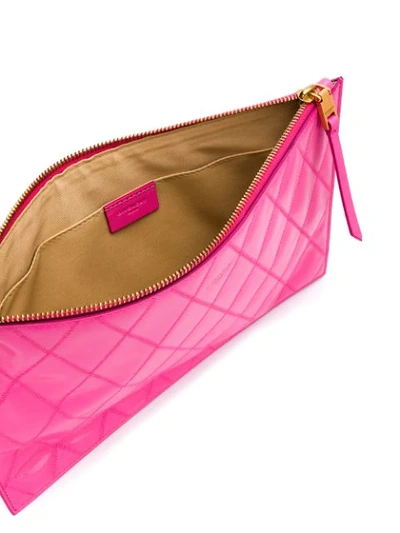 Shop Givenchy Medium Diamond Quilted Clutch In Sorbet Pink