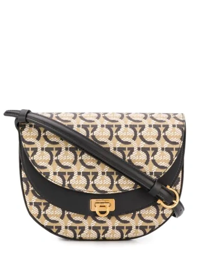 Shop Ferragamo Gancini Crossbody Bag In Neutrals