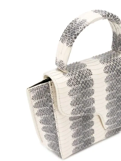 Shop Atp Atelier Montalcino Snakeskin-effect Tote In White