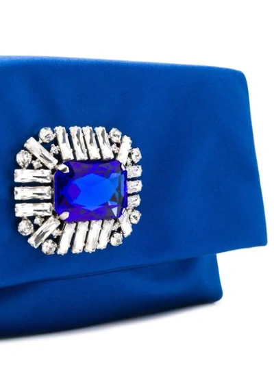 Shop Jimmy Choo Titania Crystal-embellished Clutch - Blue