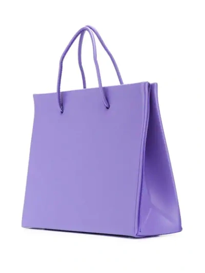 Shop Medea Hanna Logo-embossed Tote In Purple