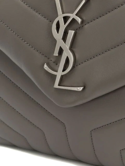 Shop Saint Laurent Medium Loulou Chain Bag In Grey