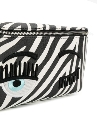 Shop Chiara Ferragni Flirting Zebra Belt Bag In Black