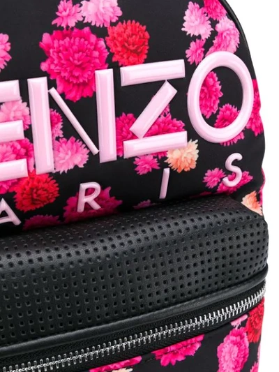 Shop Kenzo Floral Print Backpack In Black